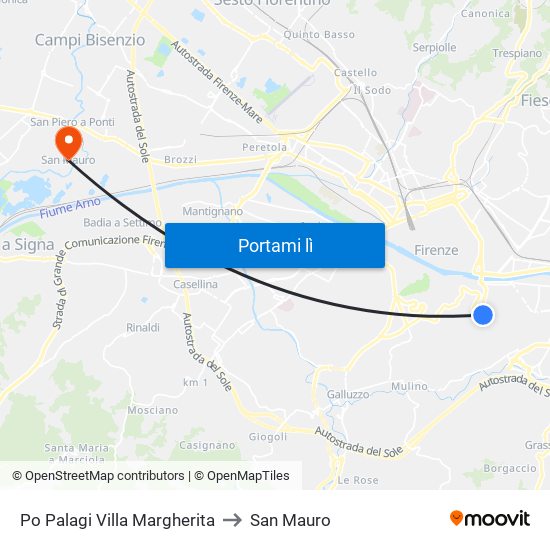 Po Palagi Villa Margherita to San Mauro map