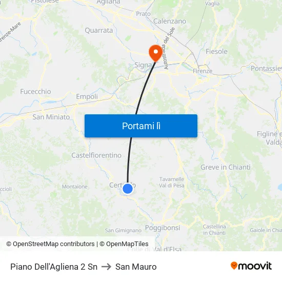 Piano Dell'Agliena 2               Sn to San Mauro map