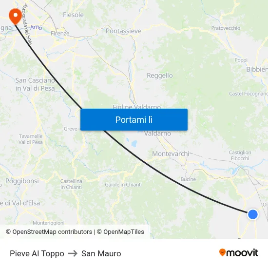 Pieve Al Toppo to San Mauro map