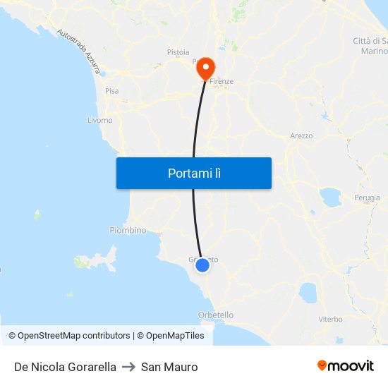 De Nicola Gorarella to San Mauro map