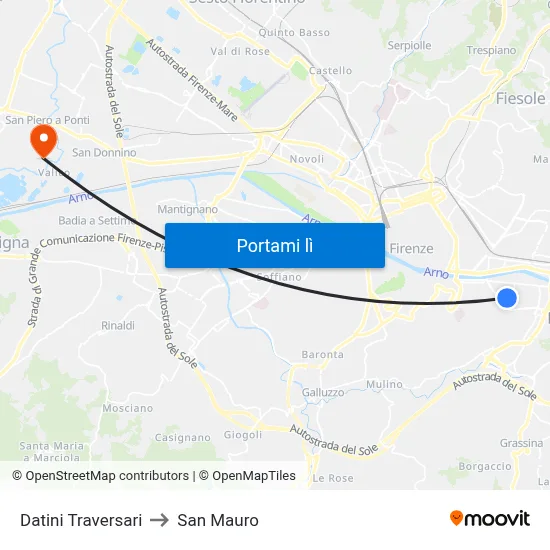 Datini Traversari to San Mauro map