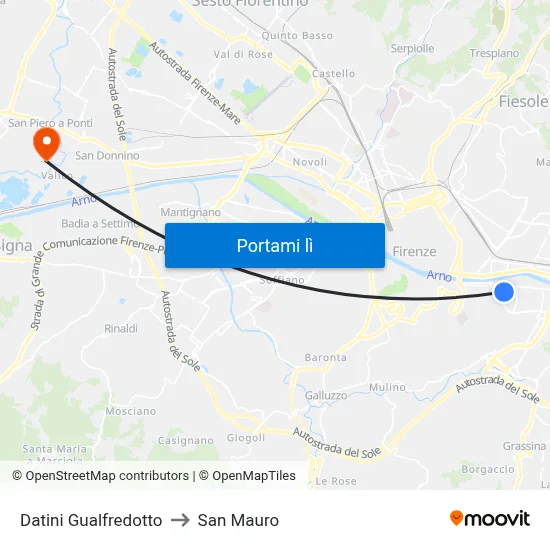 Datini Gualfredotto to San Mauro map