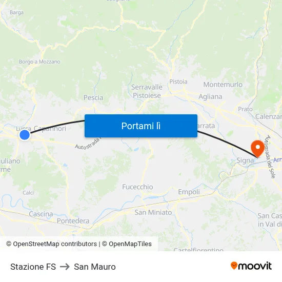 Stazione FS to San Mauro map