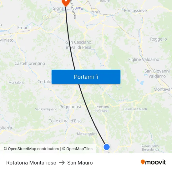 Rotatoria Montarioso to San Mauro map