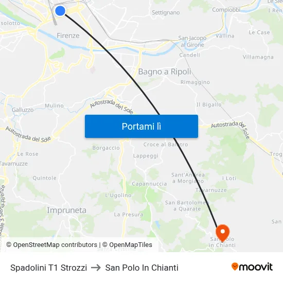 Spadolini T1 Strozzi to San Polo In Chianti map