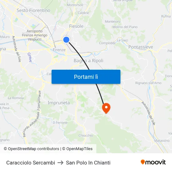 Caracciolo Sercambi to San Polo In Chianti map
