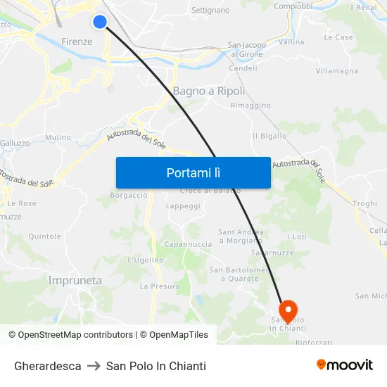 Gherardesca to San Polo In Chianti map