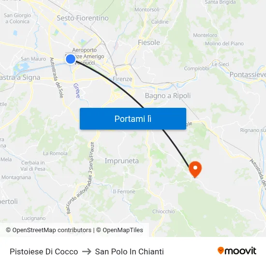 Pistoiese Di Cocco to San Polo In Chianti map