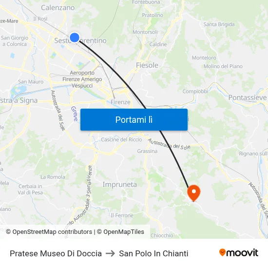 Pratese Museo Di Doccia to San Polo In Chianti map