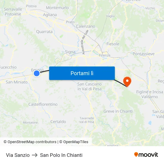 Via Sanzio to San Polo In Chianti map