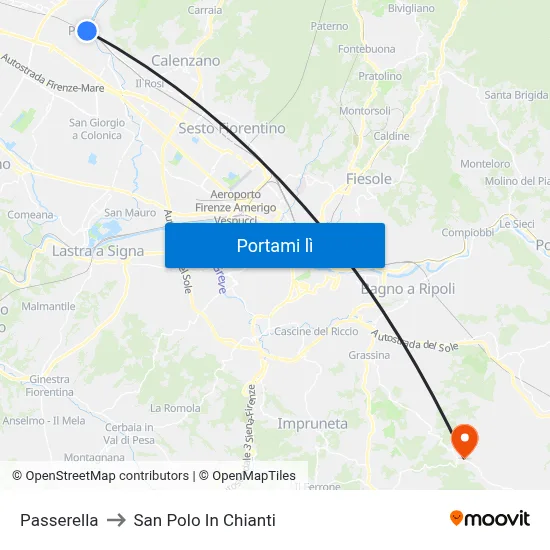 Passerella to San Polo In Chianti map