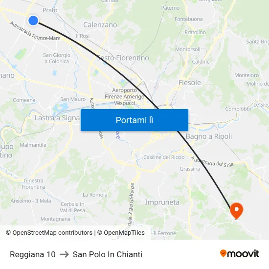 Reggiana 10 to San Polo In Chianti map