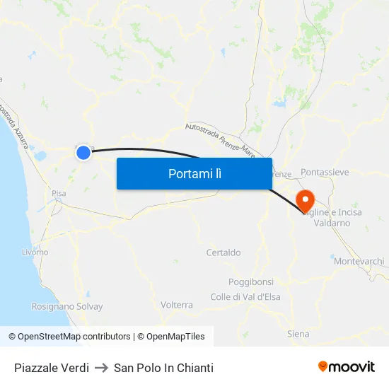 Piazzale Verdi to San Polo In Chianti map
