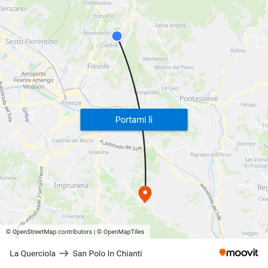 La Querciola to San Polo In Chianti map