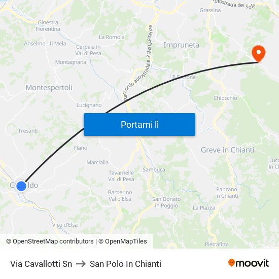 Via Cavallotti                     Sn to San Polo In Chianti map