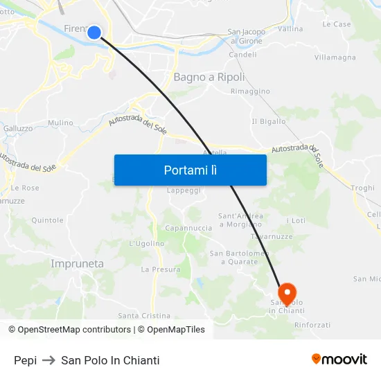 Pepi to San Polo In Chianti map