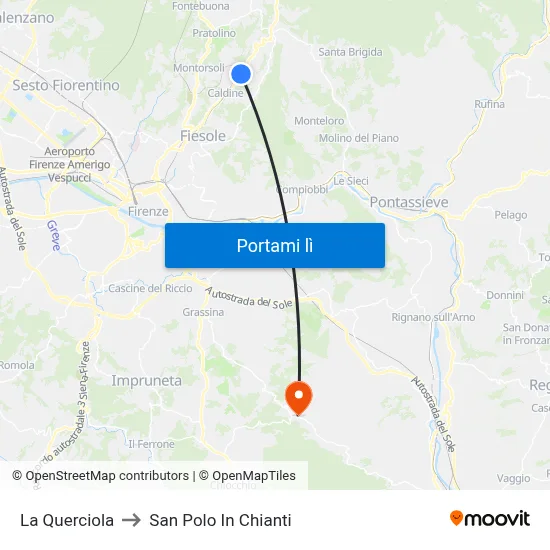 La Querciola to San Polo In Chianti map