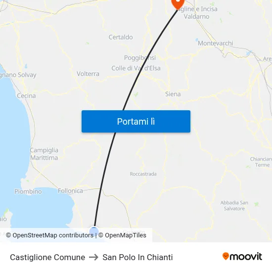 Castiglione Comune to San Polo In Chianti map