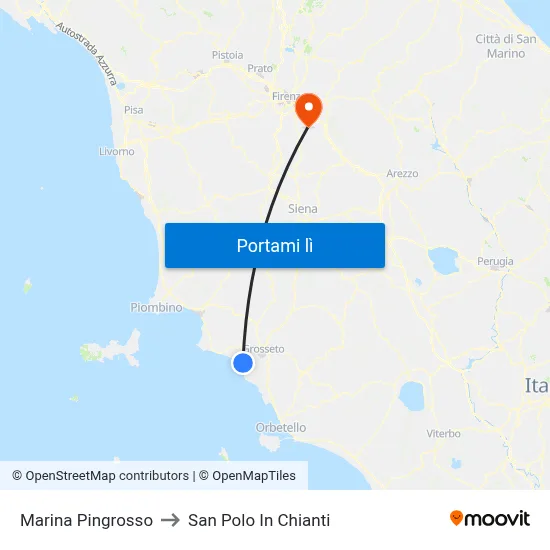 Marina Pingrosso to San Polo In Chianti map