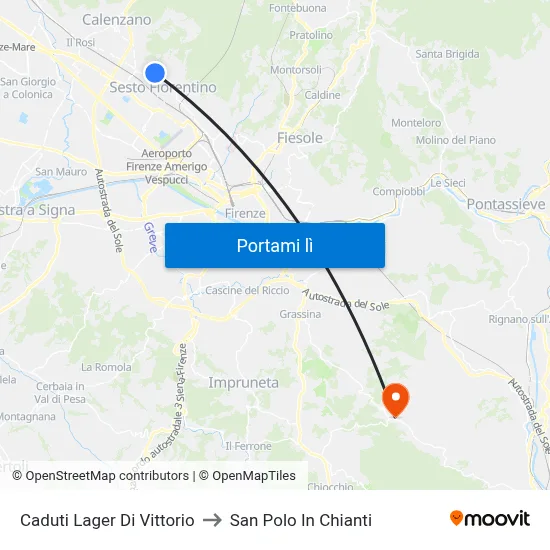 Caduti Lager Di Vittorio to San Polo In Chianti map