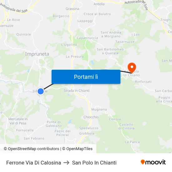 Ferrone Via Di Calosina to San Polo In Chianti map