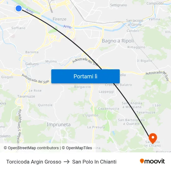 Torcicoda Argin Grosso to San Polo In Chianti map