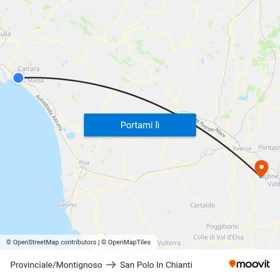 Provinciale/Montignoso to San Polo In Chianti map