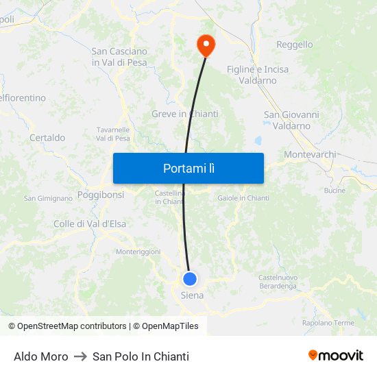 Aldo Moro to San Polo In Chianti map