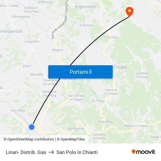 Linari- Distrib. Gas to San Polo In Chianti map