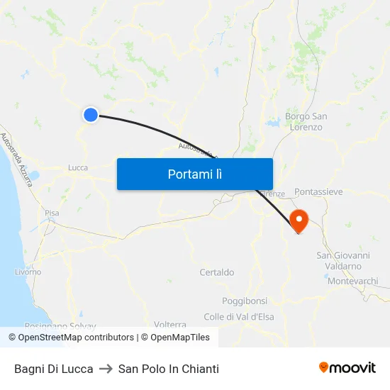 Bagni Di Lucca to San Polo In Chianti map