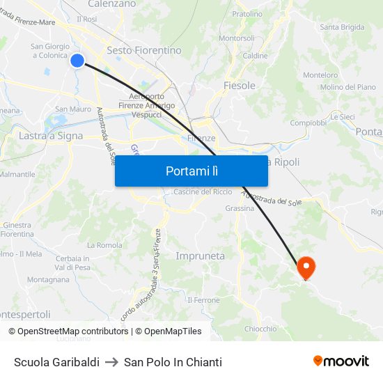 Scuola Garibaldi to San Polo In Chianti map