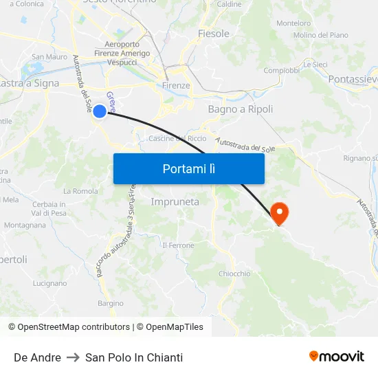 De Andre to San Polo In Chianti map
