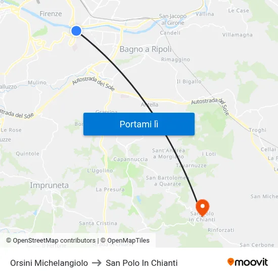 Orsini Michelangiolo to San Polo In Chianti map