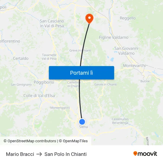 Mario Bracci to San Polo In Chianti map