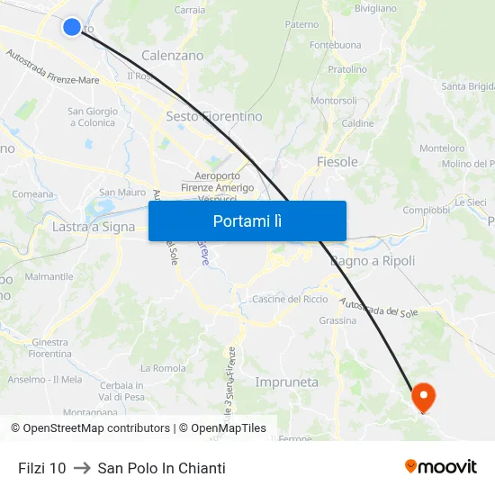 Filzi 10 to San Polo In Chianti map