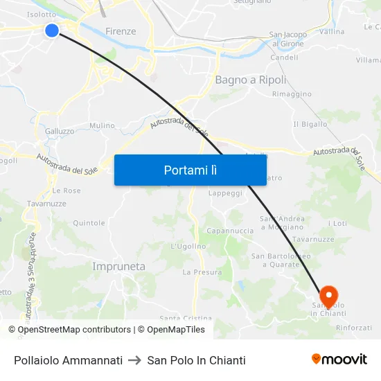 Pollaiolo Ammannati to San Polo In Chianti map