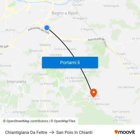 Chiantigiana Da Feltre to San Polo In Chianti map