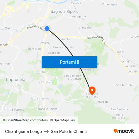 Chiantigiana Longo to San Polo In Chianti map