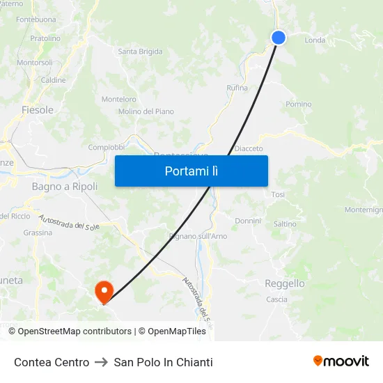 Contea Centro to San Polo In Chianti map