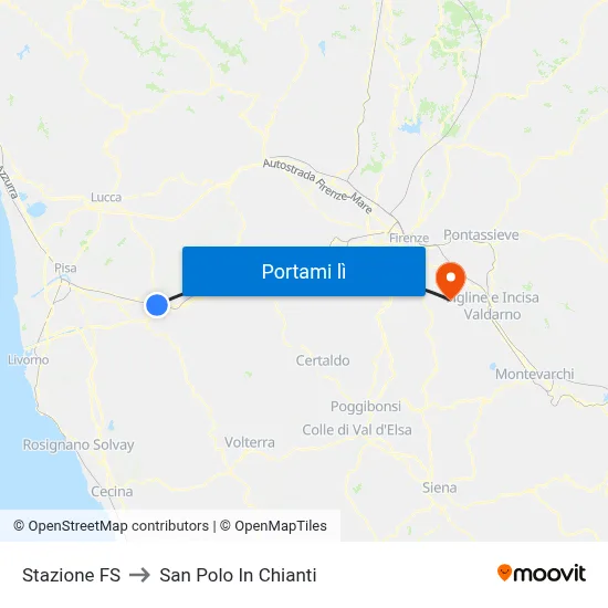 Stazione FS to San Polo In Chianti map