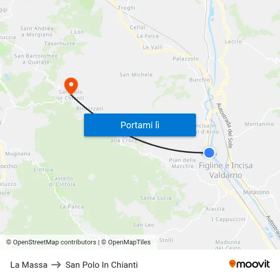 La Massa to San Polo In Chianti map