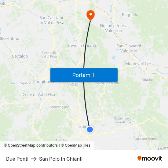 Due Ponti to San Polo In Chianti map