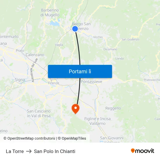 La Torre to San Polo In Chianti map