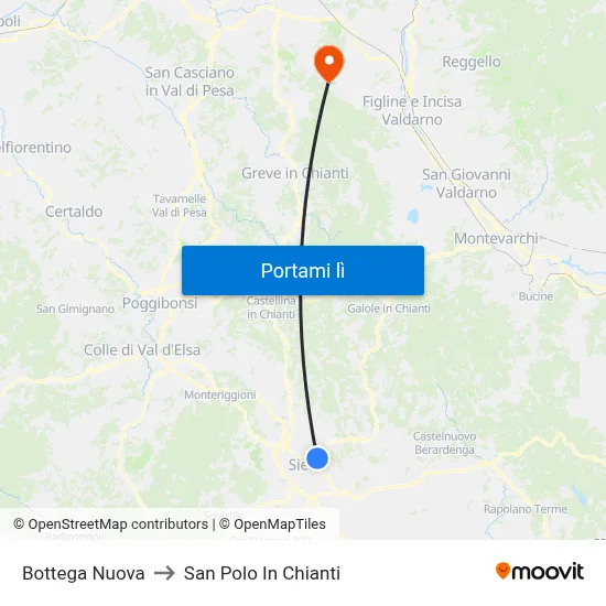 Bottega Nuova to San Polo In Chianti map