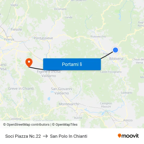 Soci Piazza Nc.22 to San Polo In Chianti map