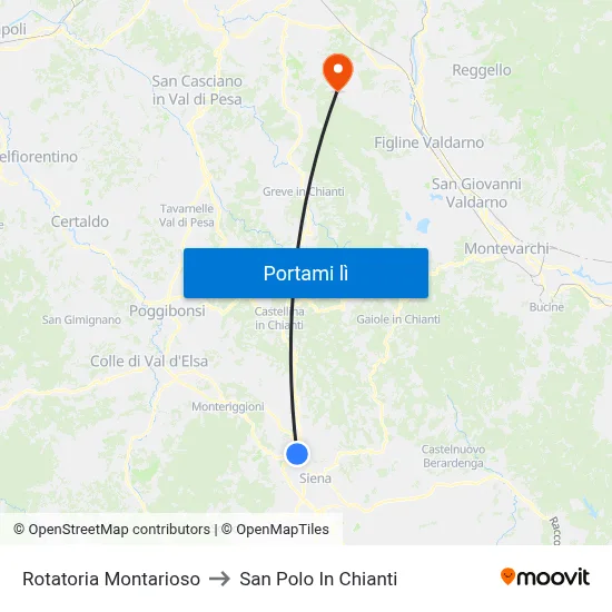 Rotatoria Montarioso to San Polo In Chianti map