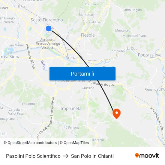 Pasolini Polo Scientifico to San Polo In Chianti map