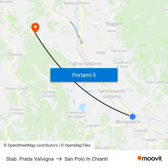 Stab. Prada Valvigna to San Polo In Chianti map