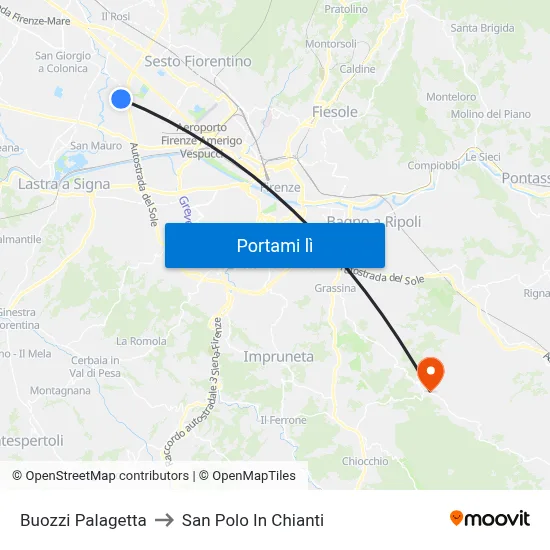 Buozzi Palagetta to San Polo In Chianti map