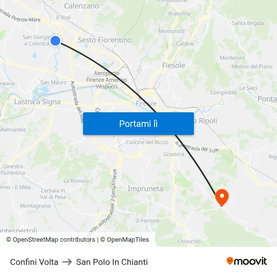 Confini Volta to San Polo In Chianti map